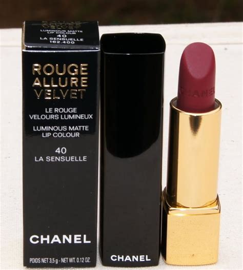 chanel rouge allure velvet 40 la sensuelle|Chanel Rouge Allure velvet reviews.